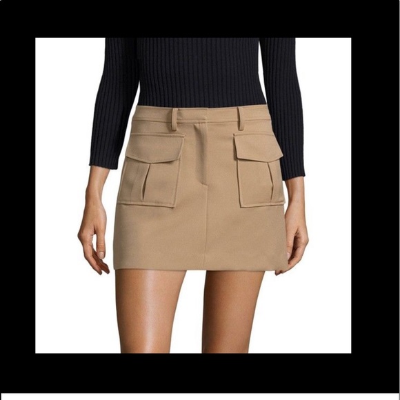 Theory lupah tan camel cargo mini skirt 8 - Picture 4 of 9